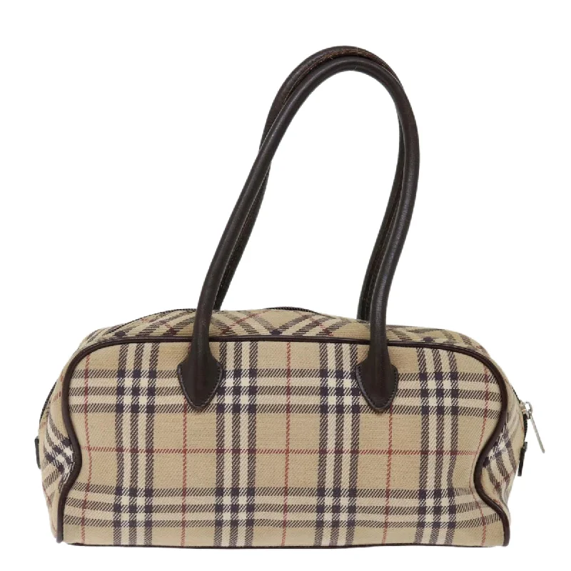 BURBERRY Nova Check Blue Label Hand Bag Canvas Beige  ac2897