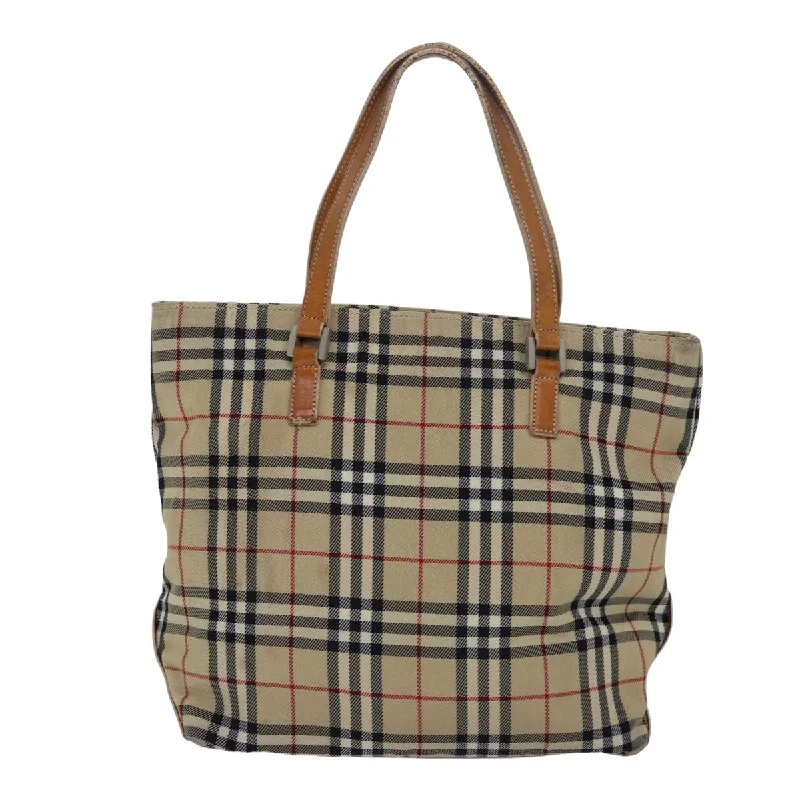 BURBERRY Nova Check Blue Label Hand Bag Canvas Beige Brown  80165