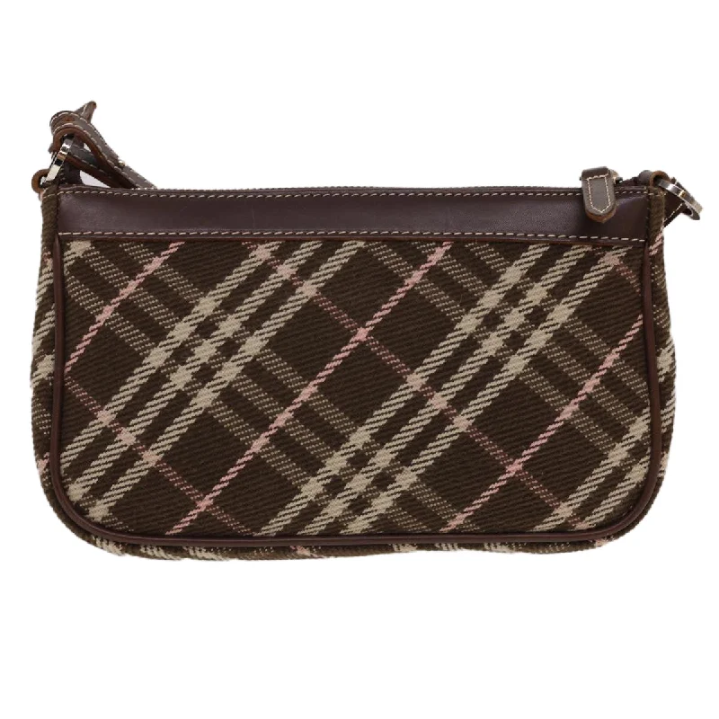 BURBERRY Nova Check Blue Label Shoulder Bag Canvas Brown  40095