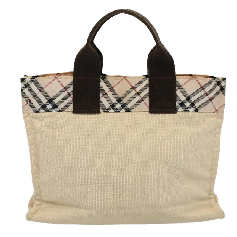 BURBERRY Nova Check Blue Label Hand Bag Canvas Beige  bs10057