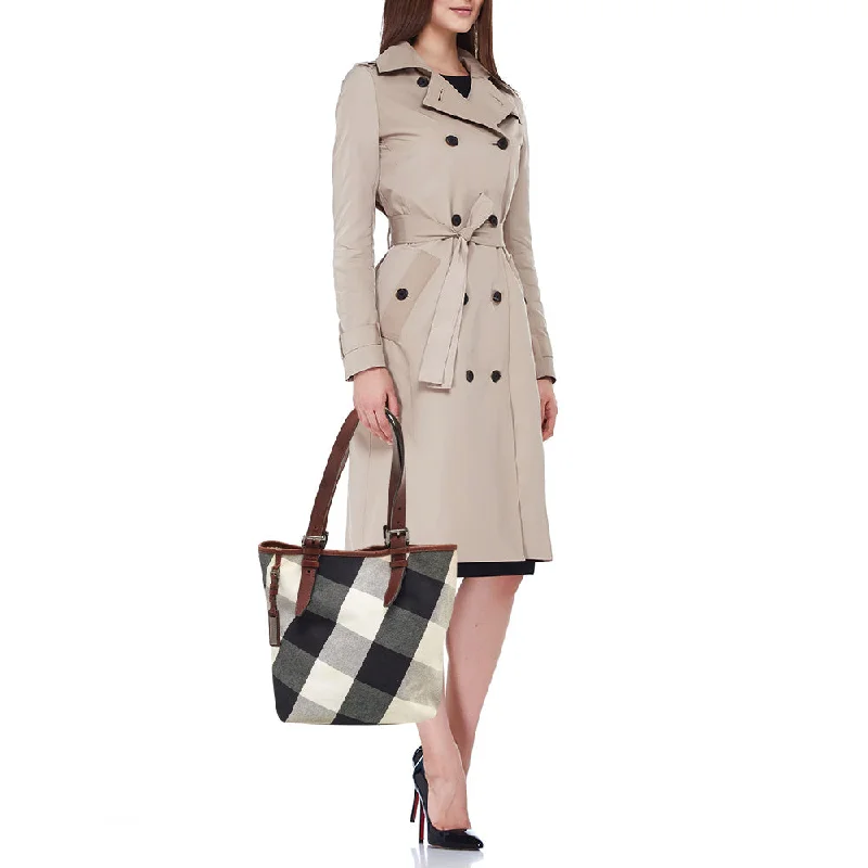 BURBERRY Multicolor Mega Check Canvas and Leather Tote