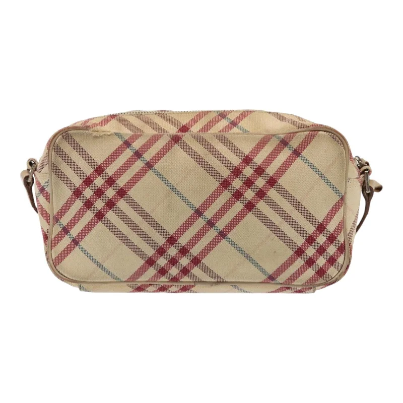 BURBERRY Nova Check Blue Label Shoulder Bag Canvas Beige Red  ti1983