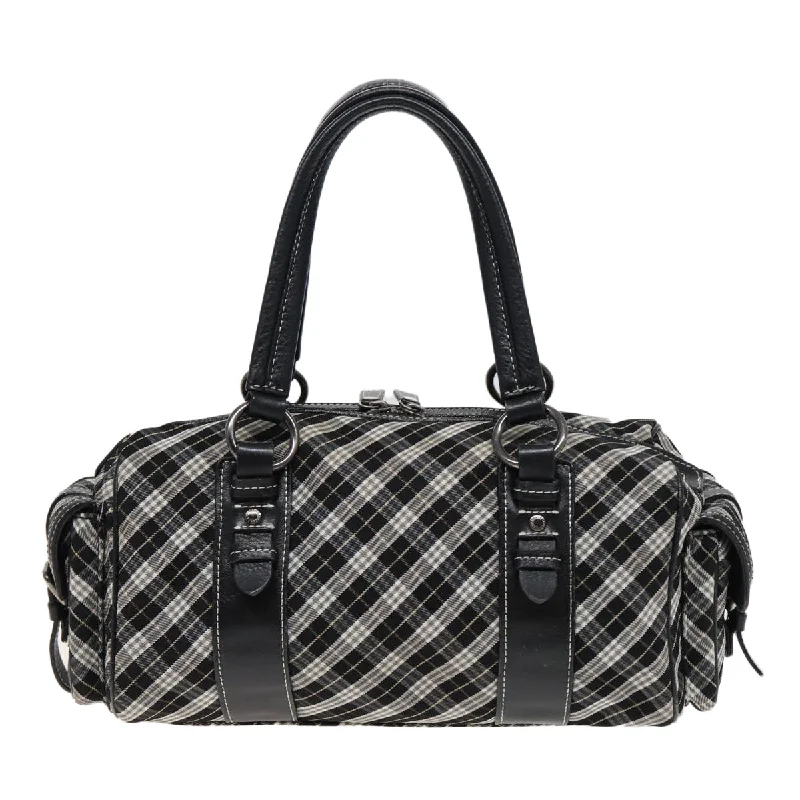 BURBERRY Nova Check Blue Label Hand Bag Nylon Black  bs15725