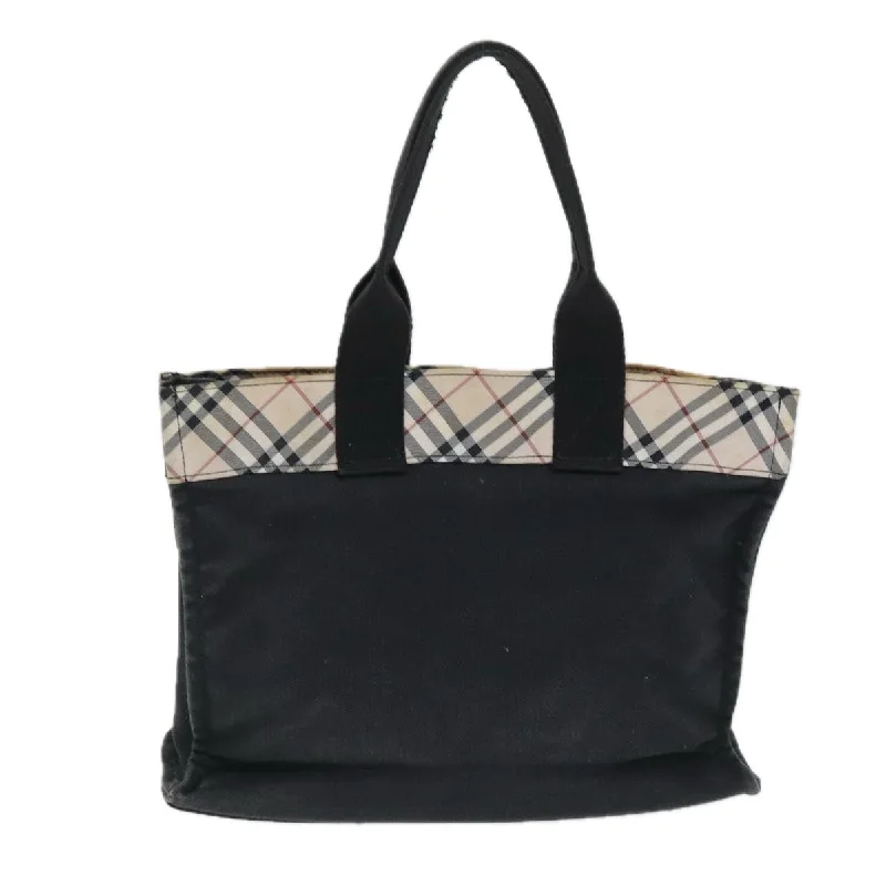 BURBERRY Nova Check Blue Label Hand Bag Canvas Beige Black  bs14213