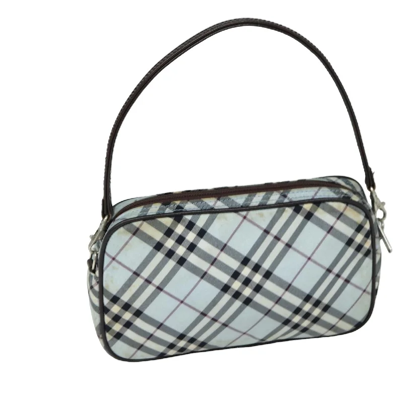 BURBERRY Nova Check Blue Label Hand Bag Nylon Light Blue  bs15360