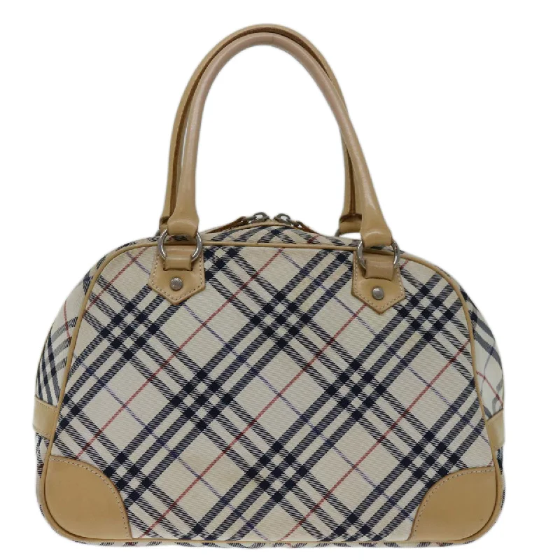 BURBERRY Nova Check Blue Label Hand Bag Nylon Beige  67668