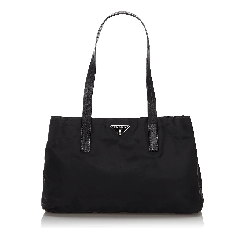 Pre-Loved Prada Black Nylon Fabric Tote Bag Italy