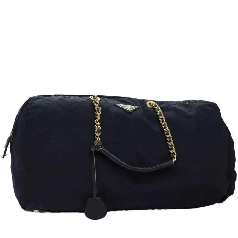 PRADA Boston Bag Nylon Navy Auth 74102