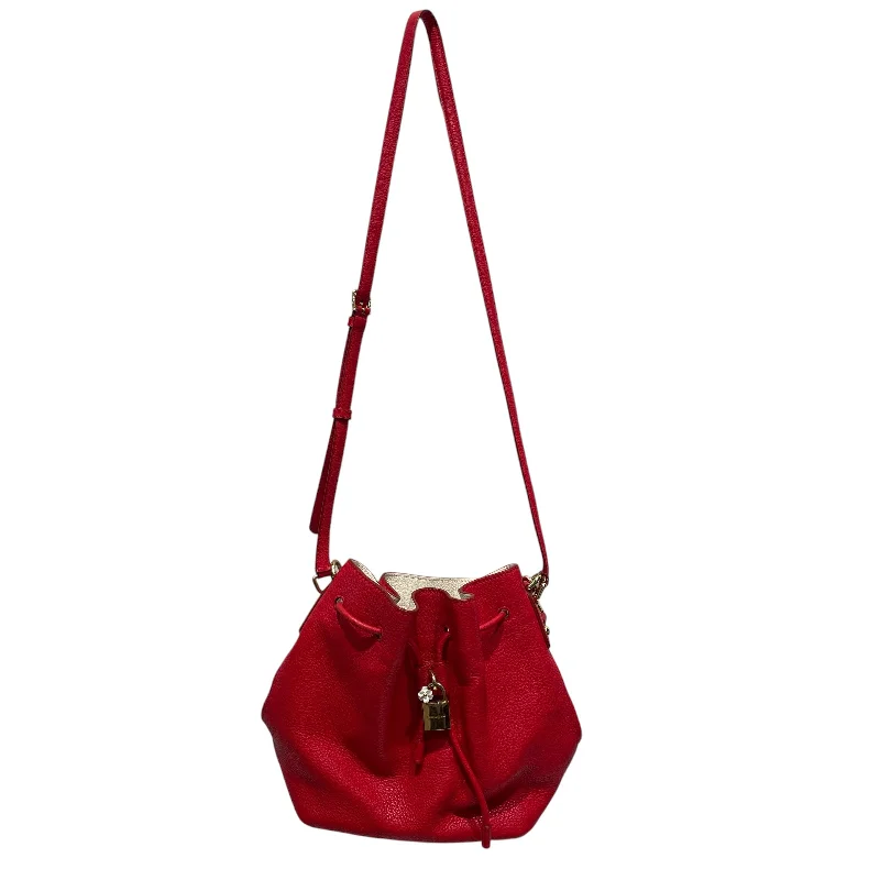 DOLCE&GABBANA/Cross Body Bag/FREE/Leather/RED/MINI CLAUDIA BUCKET BAG