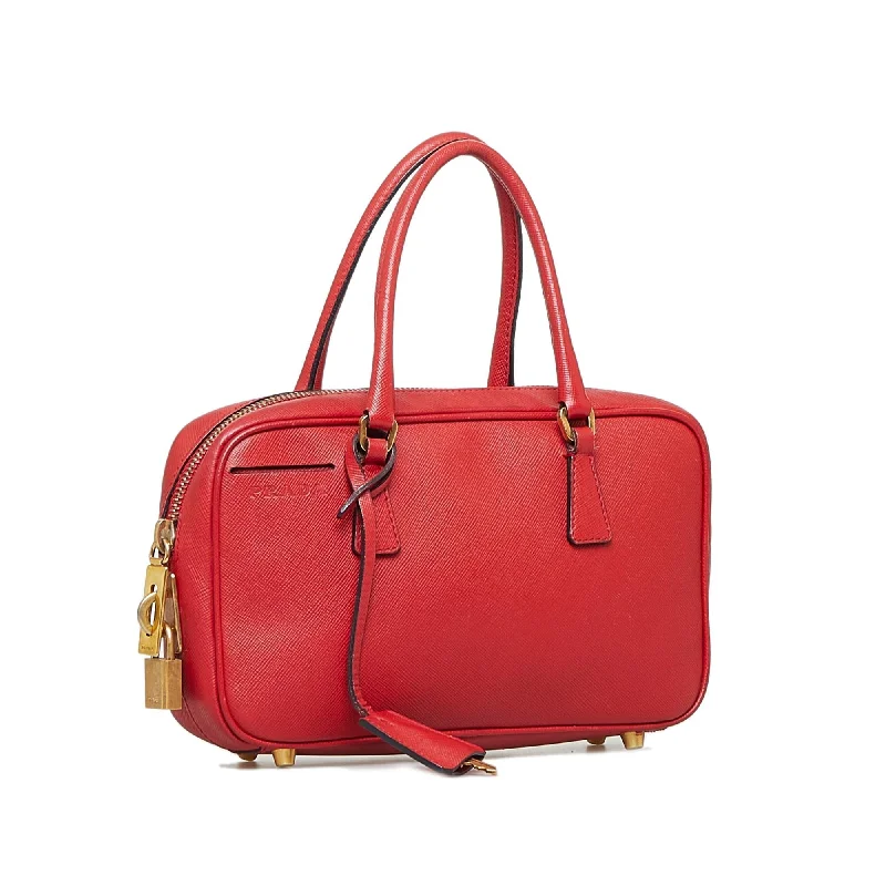 Prada Saffiano Bauletto Handbag (SHG-je8XF1)