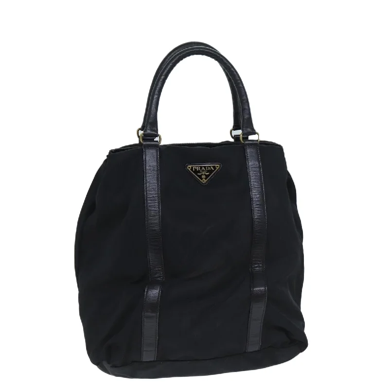 PRADA Hand Bag Nylon Black Auth bs13283