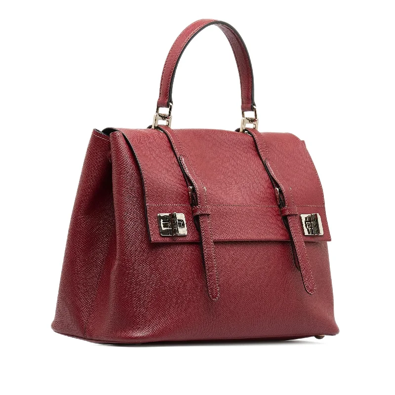 Prada Saffiano Double Turnlock Satchel (SHG-Lv5SQ0)