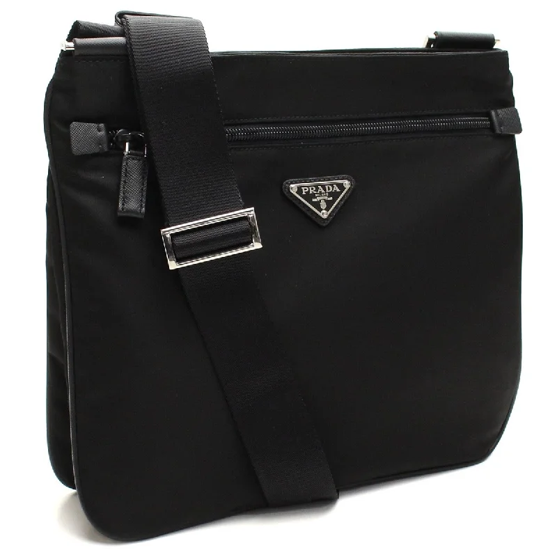 Prada Tessuto Saffiano Black Messenger Bag Cross Body 2VH563