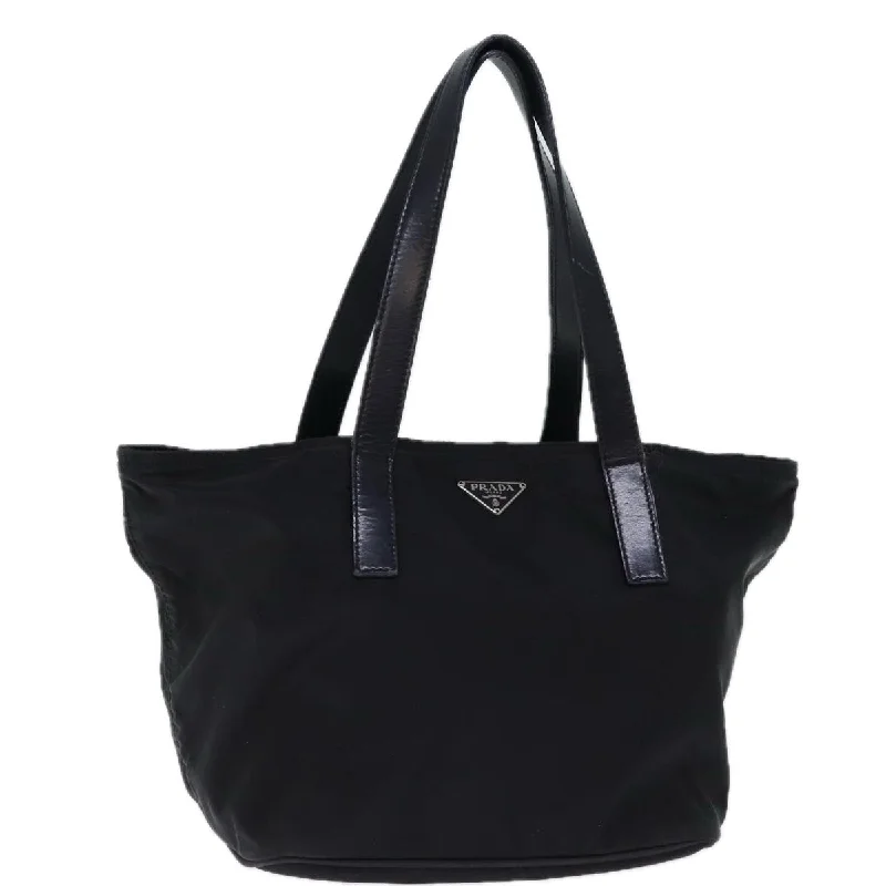 PRADA Hand Bag Nylon Black Auth 72864