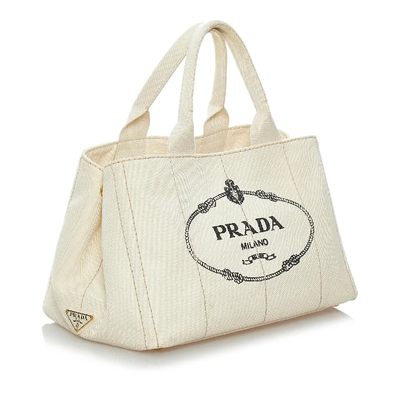 Prada Canapa Logo Canvas Tote Bag 29655