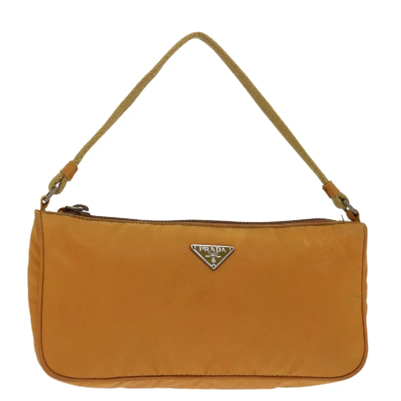 PRADA Accessory Pouch Nylon Orange Auth bs12557