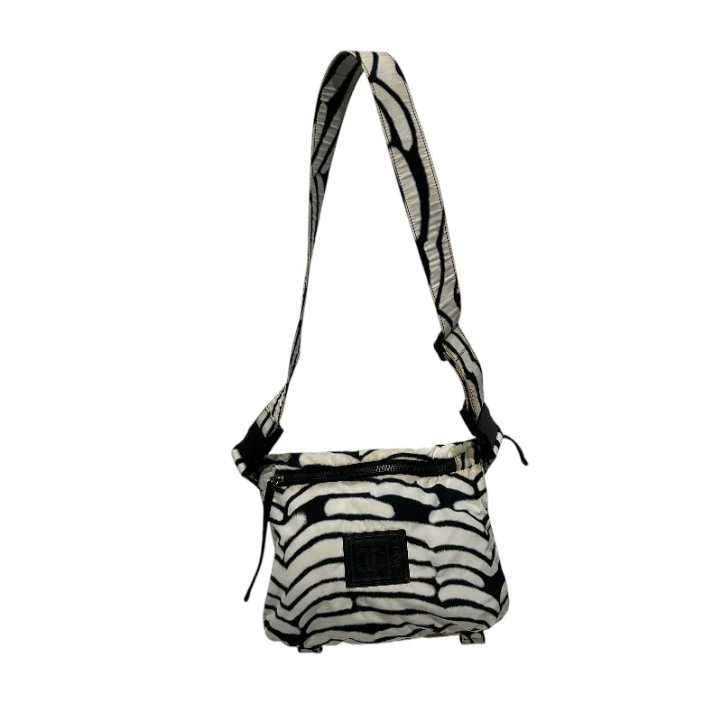 CHANEL/Cross Body Bag/All Over Print/Nylon/WHT/SPORT LINE REVERSIBLE BAG