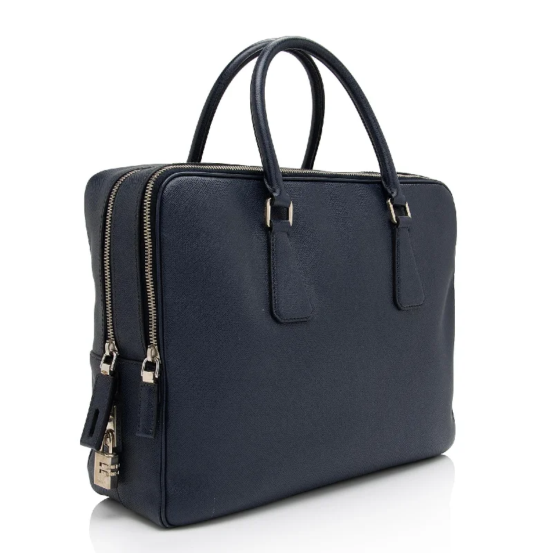 Prada Saffiano Borsa Da Viaggio Travel Briefcase (SHF-KwCbKA)