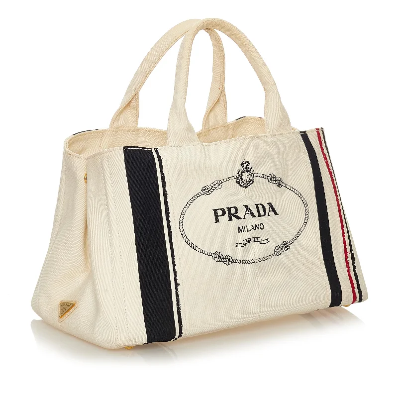 Prada Canapa Logo Canvas Tote Bag 27798