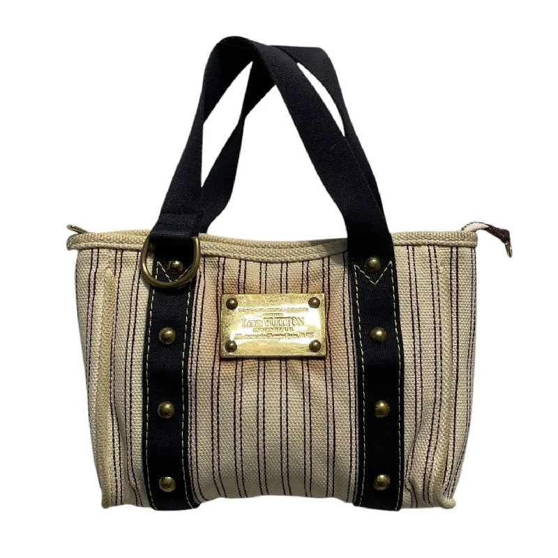 LOUIS VUITTON/Hand Bag/Beige/Cotton/Stripe/CABAS PM_ANTIGUA/M40134