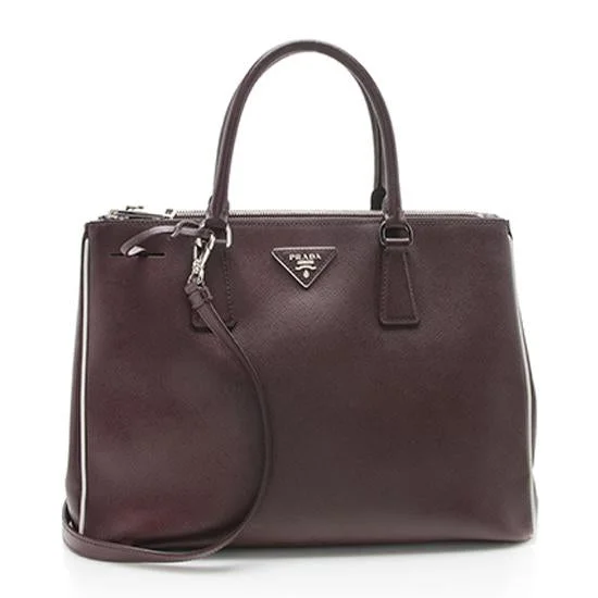 Prada Saffiano Lux Double-Zip Medium Tote