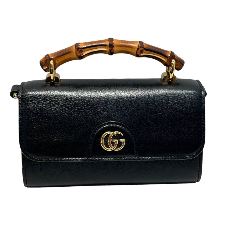 GUCCI/Cross Body Bag/Leather/BLK/I036376324 mini diana