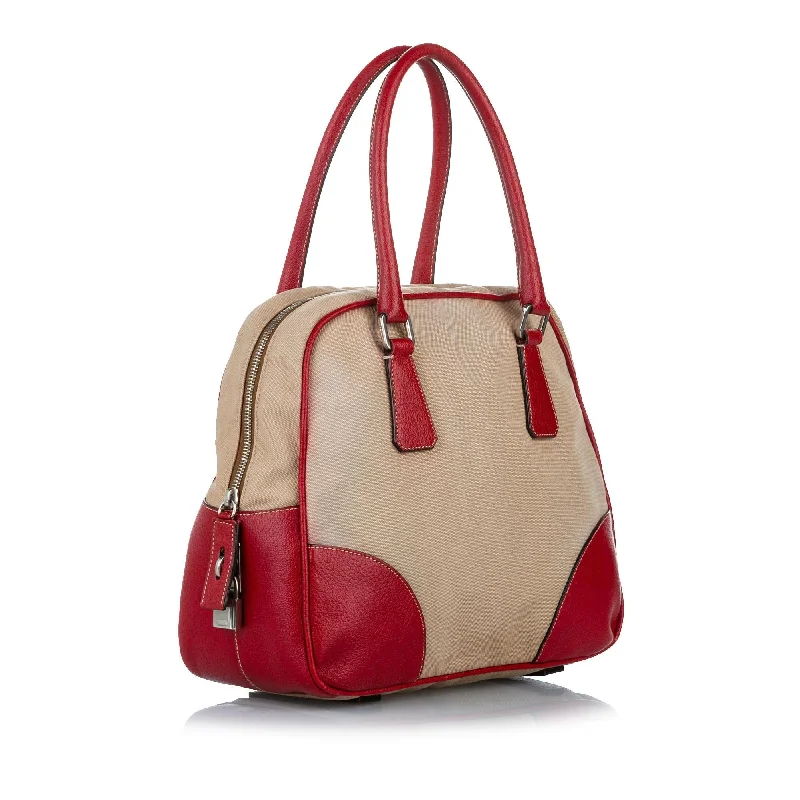 Prada Canapa Bauletto Canvas Handbag 32509