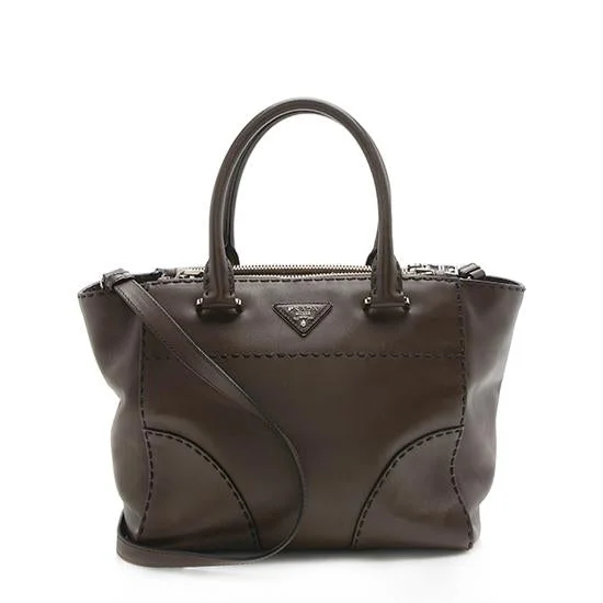 Prada Saffiano Leather Stitched City Small Tote - FINAL SALE (SHF-11075)