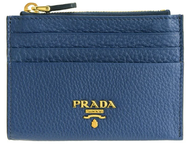 Prada Blue Saffiano Leather Card Holder