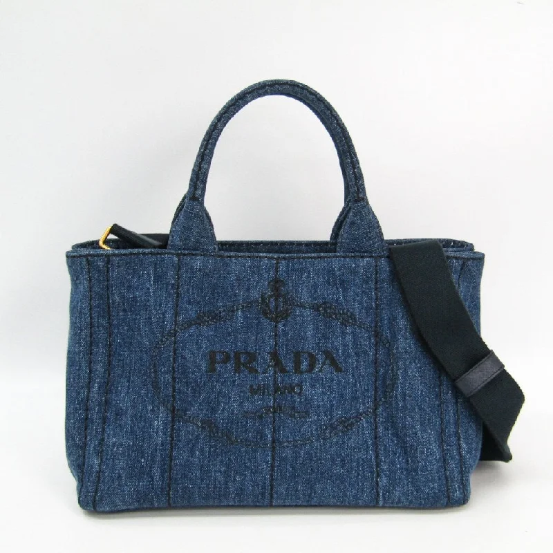 Prada Navy Denim Canapa Tote (SHA24073)