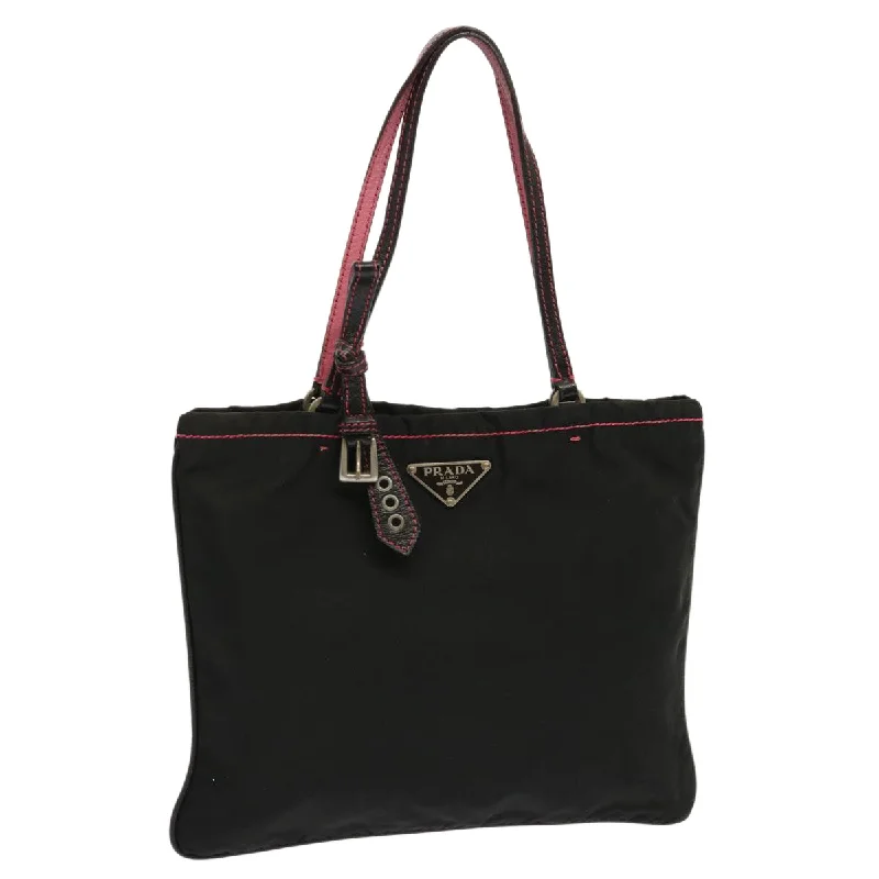 PRADA Hand Bag Nylon Black Auth yk11921