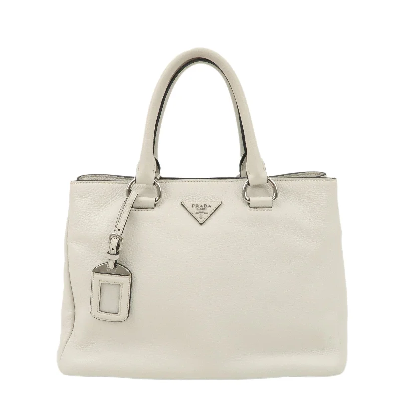 PRADA Leather Hand Bag White BN2579