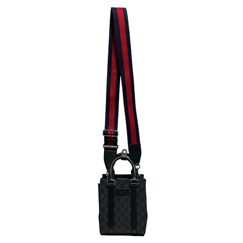 GUCCI/Cross Body Bag/BLK/web supreme mini tote