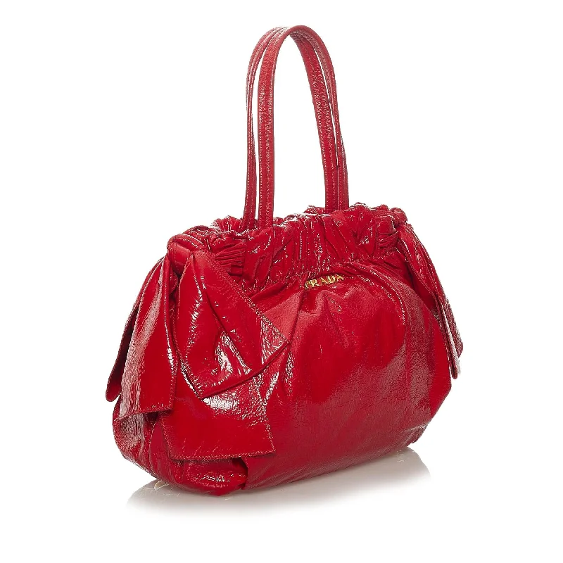 Prada Patent Leather Bow Satchel (SHG-28997)