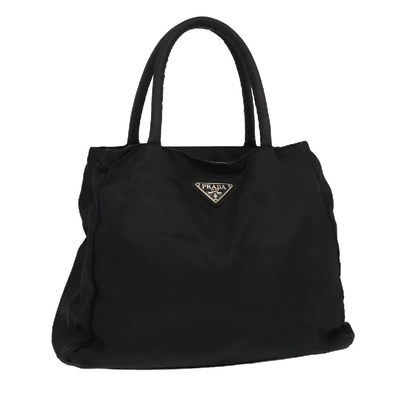 PRADA Hand Bag Nylon Black Auth 79687