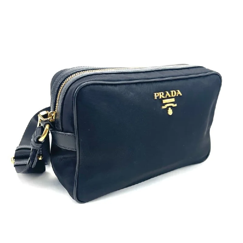 PRADA Soft Calf-Trimmed Tessuto Camera Bag