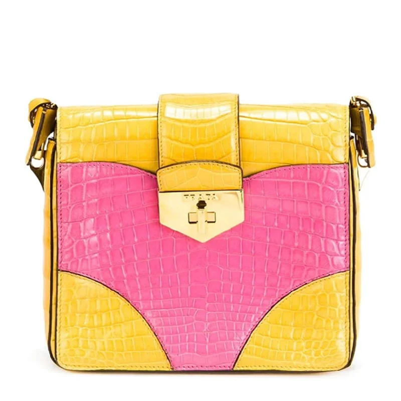 Pink & Yellow Colour-Block Handbag