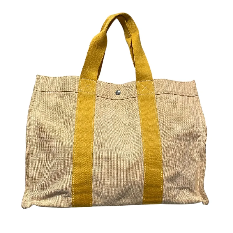 HERMES/Tote Bag/Yellow/Cotton/