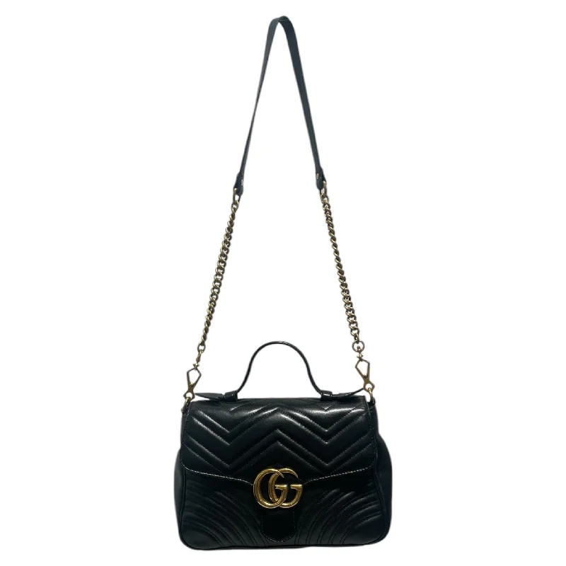 GUCCI/Cross Body Bag/Leather/BLK/GG MARMONT MATELASSE